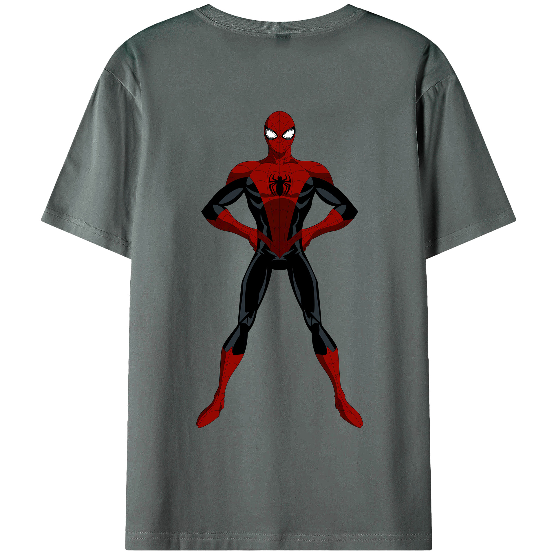 （画像用） Spider Man スパイダーマン 綿100％ メンズ半袖Tシャツ（バックプリント） 通気性